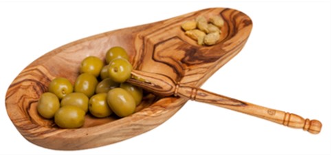 Olive Set of 2 - (2 sections Serving Dish + Olive Pick)
